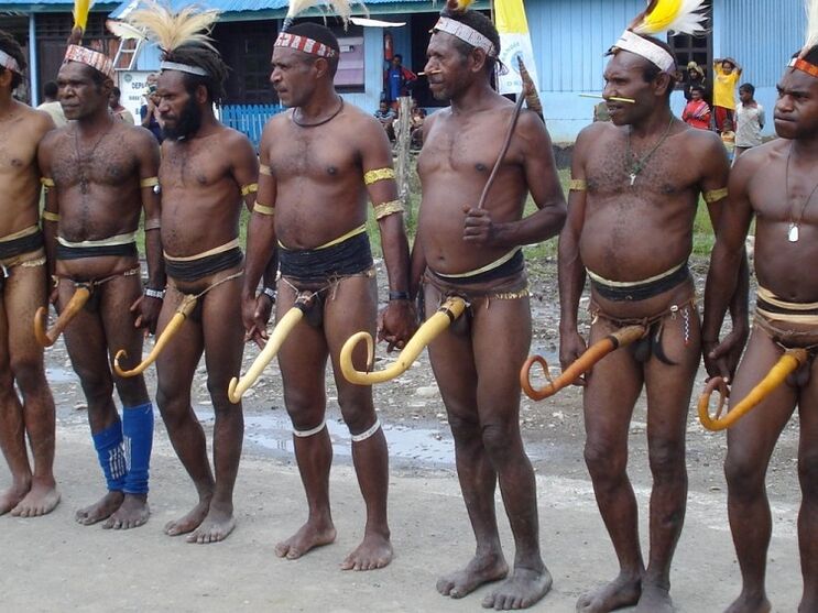 Papuans with enlarged penis